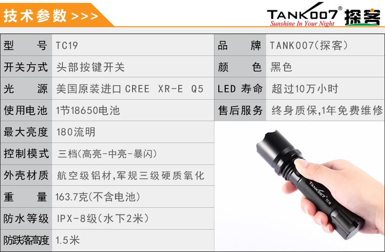 選購強光手電筒什么品牌好？探客TANK007手電筒生產廠家